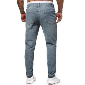 กางเกงยีนส์ขาบานสำหรับผู้ชายกางเกงยีนส์ขาบานทรงหลวมสีดำเทรนด์แนวสตรีทยุโรปและอเมริกา - Product Image 4