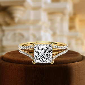 Anillo de Compromiso, Boda o Aniversario Cristiano Clásico Personalizable en Oro Rosa de 14K, Anillo de Novia de Lujo con Corte Princesa de 3CT - Product Image 4