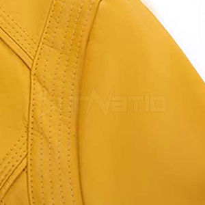 แจ็กเก็ตหนังแท้สีเหลืองสำหรับผู้หญิงแจ็กเก็ตหนังแท้สำหรับผู้หญิงดีไซน์ล่าสุดผลิตตามสั่ง - Product Image 3