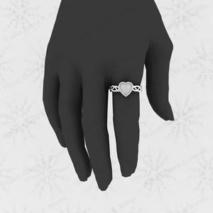 Venta de Navidad Plata de Ley 925 auténtica 8mm en forma de corazón Semi montaje en blanco bisel ajuste anillo de moda buena joyería de recuerdo - Product Image 6