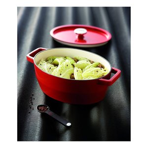 Casserole ovale en fonte émaillée avec couvercle 38,5x27,5x15 cm rouge pour four, cuisinière à gaz et électrique - Product Image 4