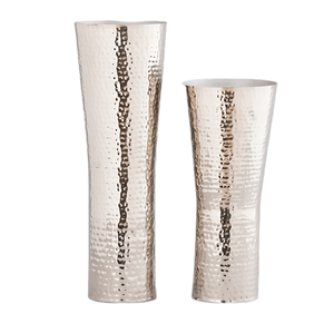 Vase à fleurs au design antique Décor végétal pour la maison Finition nickel foncé Ensemble de 3 intérieurs de haute qualité pour la maison, le bureau et l'hôtel - Product Image 4