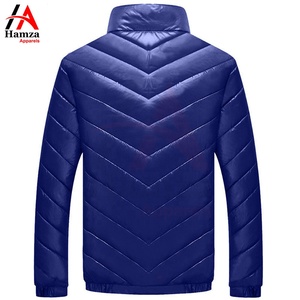 Veste matelassée coupe-vent légère en polyester bleu 300 GSM personnalisée pour hommes fourniture OEM de vêtements d'extérieur chauds pour l'hiver - Product Image 2