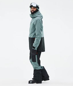 Traje de Esquí Unisex Impermeable y Transpirable con Cierre, Chaqueta de Esquí Aislante Azul Acero/Negro con Material de Nailon/Algodón - Product Image 1