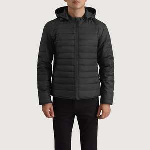 Blouson matelassé en duvet de canard pour homme, design personnalisé, haute qualité, fermeture éclair tendance, tissage chaud, tailles XS à Plus, streetwear, devant - Product Image 4