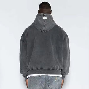 Sudadera con Capucha de Alta Calidad Personalizada para Hombre, Estilo Urbano, Hombros Caídos, Algodón Grueso, Lavado Ácido, Estilo Vintage, Informal, Combinable con Todo - Product Image 4