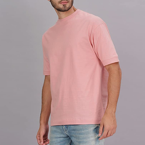 Camisetas desgastadas de gran peso para hombres, camisa de manga corta con hombros descubiertos, Color sólido, 270gsm - Product Image 3