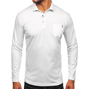 Polo décontracté à manches longues pour hommes, vente en gros, et polo décontracté à manches courtes pour hommes, en tissu tricoté respirant 100 % haute qualité - Product Image 5