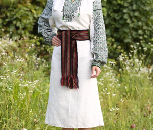 Ceinture ukrainienne tissée à la main noire, ceinture ethnique folklorique, ceinture bohème traditionnelle - Product Image 3