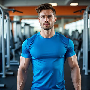 เสื้อยืดยกน้ำหนักสำหรับผู้ชายเสื้อยืดสำหรับออกกำลังกายเล่นฟิตเนสเพาะกายกล้ามเนื้อ - Product Image 4