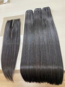 Perruque avec fermeture de trame, cuticules alignées, EXTENSION de cheveux humains Remy vierges de haute qualité, prix de gros - Product Image 4