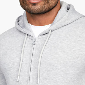 OEM personalizado de moda de los hombres con cremallera Sudadera con capucha 100% algodón cómodo Zip chaqueta con bordado Technics Capucha ajustable para el invierno - Product Image 5