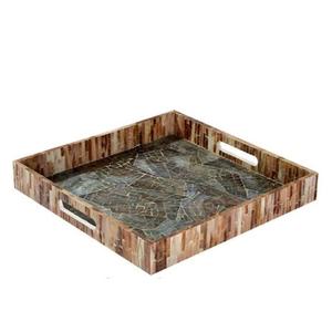 Bandeja de servicio de madera de desayuno usada multiusos Bandeja de servicio de madera de acacia Acabado de la mejor calidad Forma personalizada Bandeja de servicio de madera - Product Image 1