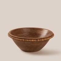 Bol rond en bois fait main de haute qualité avec une finition lisse pour les salades, les légumes, les amuse-gueules et la présentation des aliments en provenance d'Inde