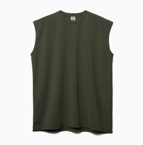 T-shirt personnalisé de sport uni pour hommes Débardeur sans manches en coton élasthanne 180GSM - Product Image 4