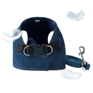 Harnais pour chien réglable et respirant en nylon bleu sarcelle avec boucle de fermeture, style simple pour petits chiens - Product Image 6