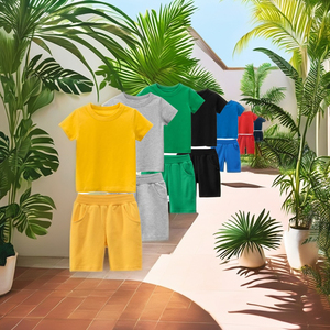 Ensemble de Vente en Gros : Chemises d'Été Décontractées à Manches Courtes en Coton à Séchage Rapide et Shorts Tricotés Unis pour Hommes - Product Image 3