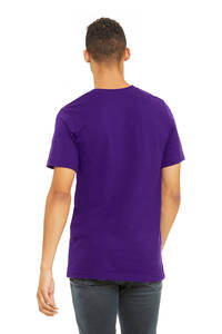 T-shirt pour homme à manches courtes en coton 100% violet, col rond, uni, coupe classique, respirant, fabrication de vêtements OEM - Product Image 3
