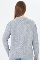 Suéter de Punto para Mujer, Cuello Redondo, Cálido, Cómodo y Elegante, Suéter de Punto con Patrón