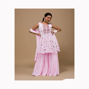 Vestido de boda de algodón de seda de alta calidad para mujer Salwar Kameez estilo paquistaní bordado pesado mejor calidad vestido musulmán dibujado a mano - Product Image 4