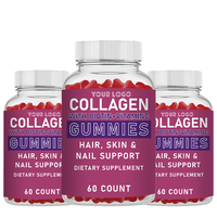 Gummies au collagène avec biotine et vitamine C pour éliminer les marques d'acné et les taches brunes, saveur fraise 60 unités