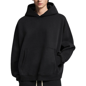 Wholesales 500 Gsm Winter Pullover Hoodies High Quality <b>Cropped</b> Fleece Polyester/Cotton Streetwear Regular Fit Heavyweight - Product Image 3