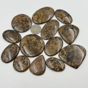 หินบรอนไซต์ธรรมชาติ AAA + 100% อัญมณีทรงหลวมปรับแต่งขนาดได้สีน้ำตาลรูปทรงหลังเบี้ยสำหรับทำเครื่องประดับ - Product Image 1