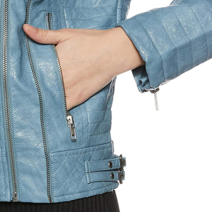 แจ็กเก็ตหนังแกะแบบลำลองของผู้หญิงเสื้อแจ็คเก็ตหนังแกะระบายอากาศได้ดีแฟชั่นฤดูใบไม้ร่วงฤดูหนาวกำหนดเองได้ย้อมสีล้วน - Product Image 6