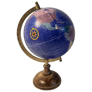 Luxe Vintage Papier Globe Base En Bois Finition Carte Du Monde Éducatif Structure Intérieure Modèle En Métal pour La Géographie Vente Chaude - Product Image 4