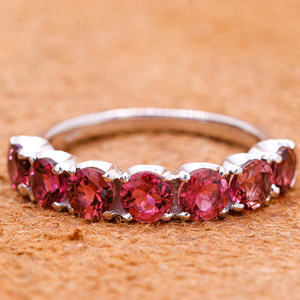 อัญมณีทัวร์มาลีนธรรมชาติมีค่า925แหวนเงินแท้ทำด้วยมือแหวนนิรันดร์เครื่องประดับสำหรับขายส่ง - Product Image 6