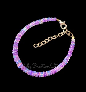 Natural Ethiopian <b>Opal</b> Beaded <b>Bracelet</b> 3x5mm 8 Inch Adjustable Boho Gemstone Jewelry October Birthstone Gift for Women - Product Image 6