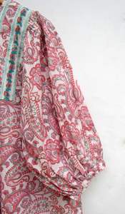 Wholesale Collection Long V-Neck Rayon <b>Dress</b> Side Slit Unique Tie Dye Design Half Sleeves Button Loose Fitting for Spring - Product Image 4