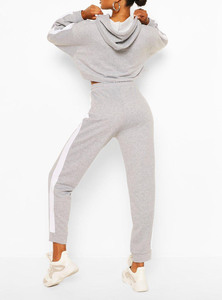 OEM Logo personnalisé deux pièces femmes survêtement automne hiver épais polaire survêtement joggers pantalon ensemble logo personnalisable - Product Image 2