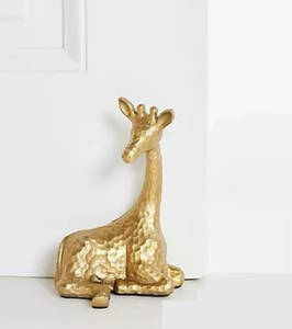 Butée de porte robuste en métal laiton martelé girafe butée de porte tapis de sol protecteur mural arrêt de cale serrure de porte intelligente - Product Image 1