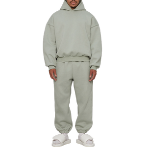 Survêtements en coton de haute qualité surdimensionnés essentiels logo personnalisé survêtement lourd vierge personnalisé pantalons de survêtement et ensembles de sweat à capuche - Product Image 4