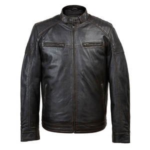 Veste en cuir texturé pour homme avec logo frontal, prix de gros pour les jeunes, vestes en jean, veste de pilote bombardier pour homme - Product Image 2