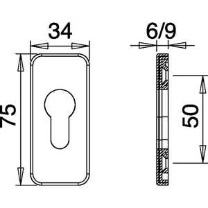 Cerradura para Muebles de Aluminio F1, Roseta Cuadrada PZ de 9mm de Grosor, Llave EDI 0812/9003 - Product Image 3