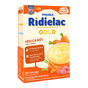 Vinamilk Ridielac Gold - Cereal para niños de seis meses-Sabor a zanahoria de cerdo-200g x 24 Cajas por Caja - Product Image 1