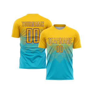 Camiseta de fútbol para hombre sublimada de Color personalizado, ropa de fútbol transpirable ligera y de secado rápido, recién llegado, venta al por mayor disponible - Product Image 4