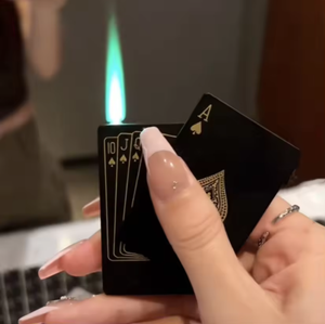 Wholesale Poker Mahjong Green Flame <b>Windproof</b> Inflatable <b>Lighter</b> - Product Image 4