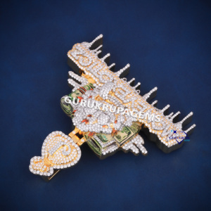 พบกับสไตล์สุดเพอร์เฟกต์และความหรูหราใน925ของเราจี้เพชรโมอิสเงินประดับเพชรแบบฮิปฮอปที่ทำขึ้นเพื่อความชัดเจน - Product Image 3