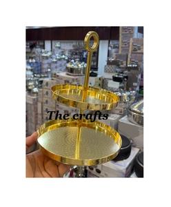 Hammered Stainless Steel And Wood <b>3</b> <b>Tier</b> <b>Cake</b> <b>Stand</b> Bestest Design Dessert Server For Wedding And Party Use - Product Image 3