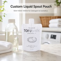 Pochette souple personnalisée avec bec verseur et bouchon, 50ml, 100ml, 1000ml, pour emballage de détergent, shampoing et cosmétiques