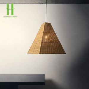 Abat-jour en rotin et bambou de haute qualité, fait à la main, moderne, écologique, logo personnalisé, couleur personnalisée, fabriqué au Vietnam - Product Image 1