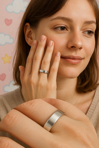 Plata 925 Borde cuadrado Anillo fino Diseño Joyería Fábrica al por mayor en Tailandia - Product Image 2