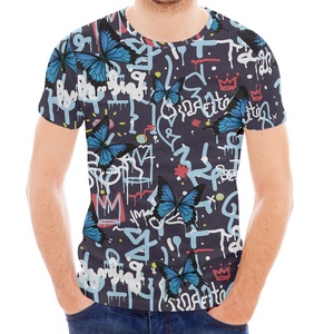 T-shirt d'été à col rond à séchage rapide pour hommes, haut respirant et décontracté avec tissu tricoté imprimé alphabet pour tenue décontractée - Product Image 3