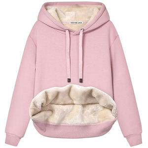 สตรีHoodies & Sweatshirtsสบายๆฤดูหนาวฤดูใบไม้ร่วงผู้หญิงเสื้อผ้าขนแกะที่อบอุ่นSherpaเรียงรายPullover - Product Image 3