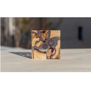 Vaisselle Restaurant Résine Bois Dessous De Verre Usine Fournitures En Gros résine verte Et Dessous De Verre En Bois Forme Carrée - Product Image 5