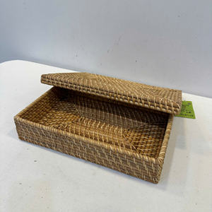 Buzón de Almacenamiento Rectangular Multiusos de Lujo, Ecológico, de Mimbre Natural Ratta - Product Image 3