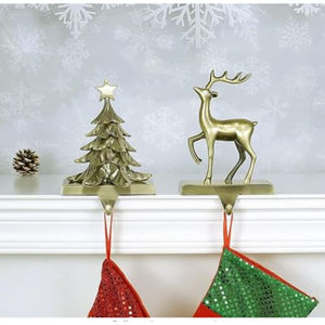 New Attractive Metal <b>Stocking</b> Holder Creative Gold <b>Stocking</b> Hanger for Festive <b>Christmas</b> <b>Stockings</b> for Hot Sale - Product Image 1